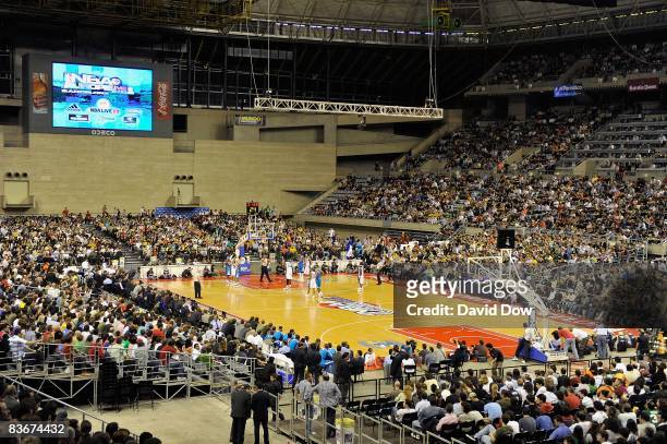 General view of the Palau Sant Jordi during the game between the Washington Wizards and the New Orleans Hornets at the 2008 NBA Europe Live Tour on...
