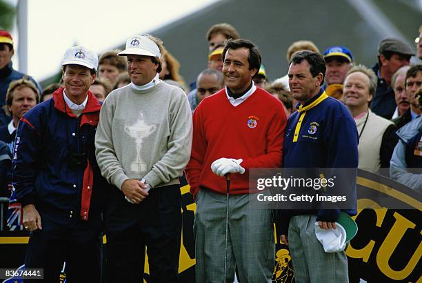 Ryder Cup golfers Tom Watson , Jim Gallagher Jnr, Severiano Ballesteros and Bernard Gallacher at The Belfry, Warwickshire, September 1993.