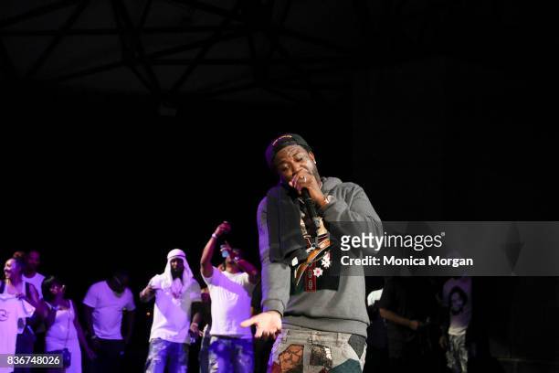Rapper Gucci Mane performs in concert at Chene Park on August 20, 2017 in Detroit, Michigan.