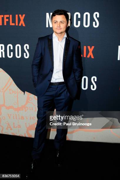 Arturo Castro attends "Narcos" Season 3 New York Screening - Arrivals at AMC Lincoln Square 13 Theater on August 21, 2017 in New York City.