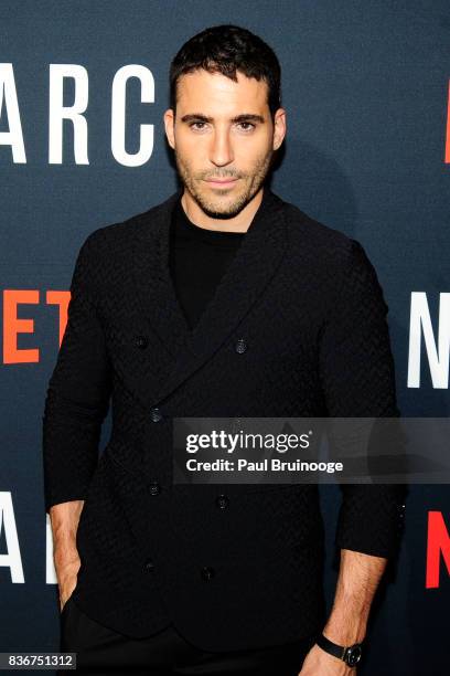 Miguel Angel Silvestre attends "Narcos" Season 3 New York Screening - Arrivals at AMC Lincoln Square 13 Theater on August 21, 2017 in New York City.