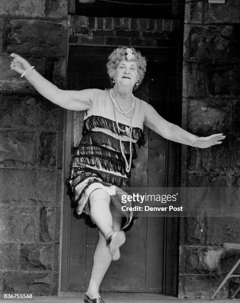 Helen Dwight dances the Charleston in Platt Park show given Wednesday before many spectators. Credit: Denver Post
