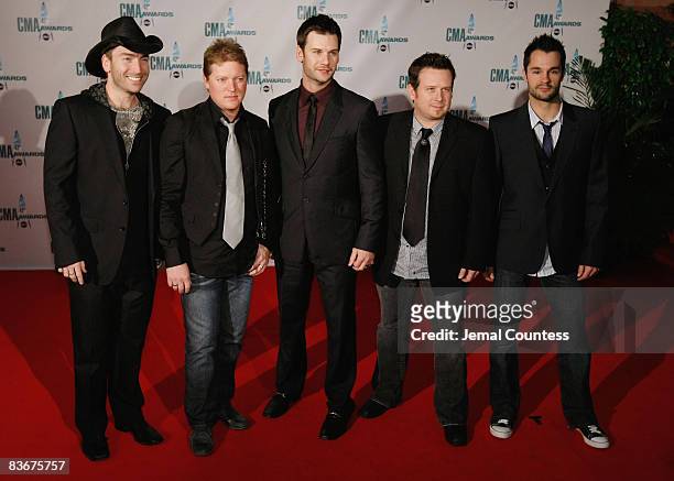 David Pichette, Dale Wallace, Brad Mates, Danick Dupelle, and Mike Melancon of Emerson Drive attends the 42nd Annual CMA Awards at the Sommet Center...