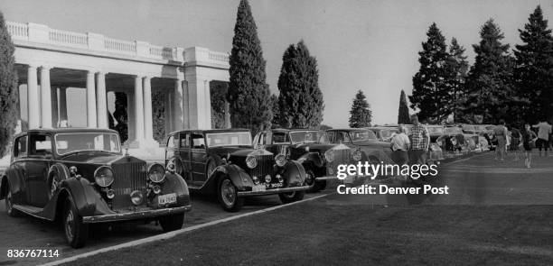 Rolls Royces Are Lined Up In Cheesman Park For Start Of Rally Saturday The 13 cars in the drive to Santa Fe, N. M.( had a total value new of more...