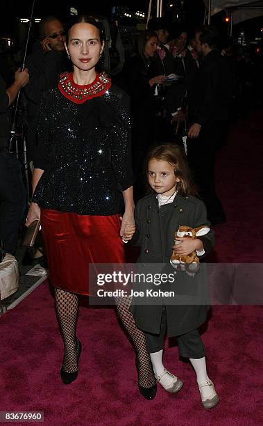 Olya Thompson and daughter attend the Juicy Couture Flagship Store Opening on November 6, 2008 in New York City.