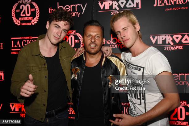 Cesar Laurent de Rummel from Ofenbach, Jean Roch Pedri and Dorian Lauduique from Ofenbach attend the Ofenbach Party hosted by Virgin Radio at VIP...