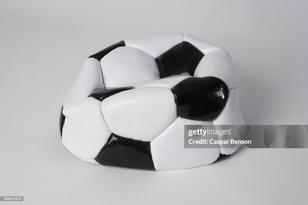 A deflated soccer ball