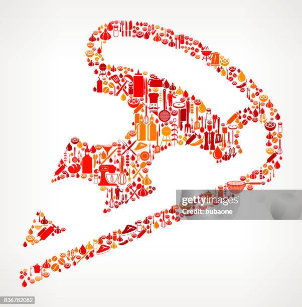 pizza slice cooking and food vector icon pattern - pizza slice stock illustrations