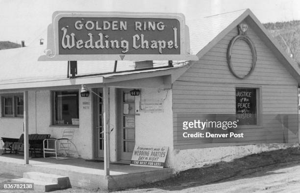 One of the most popular marriage spots in Raton, N. M., is the Golden Ring wedding chapel at the north edge of the city. Operated by Justice of the...