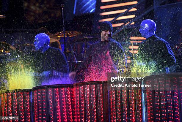 Singer Ricky Martin and Blue Man Group rehearse for the 8th Annual Latin GRAMMY Awards at Mandalay Bay on November 8, 2007 in Las Vegas, Nevada....