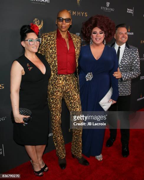 Michelle Visage, from left, RuPaul, Delta Work and Ross Mathews attend the Television Academy's Performers Peer Group Celebration on August 22, 2017...