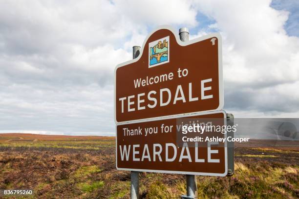 a moorland road between weardale and teesdale, county durham, uk. - weardale bildbanksfoton och bilder