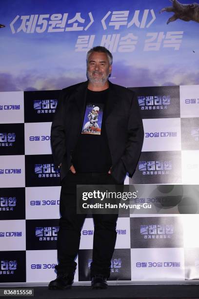 Film director Luc Besson attends the film 'Valerian' press conference at Yongsan CGV on August 22, 2017 in Seoul, South Korea. The film will open on...