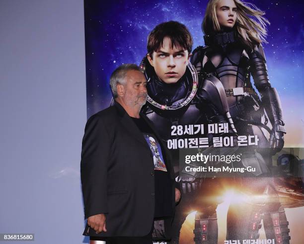 Film director Luc Besson attends the film 'Valerian' press conference at Yongsan CGV on August 22, 2017 in Seoul, South Korea. The film will open on...