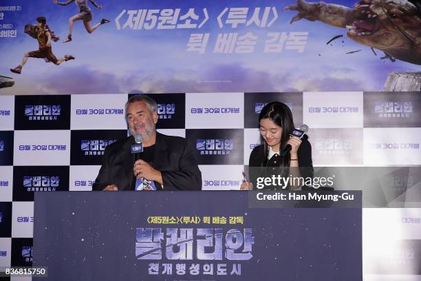 Film director Luc Besson attends the film 'Valerian' press conference at Yongsan CGV on August 22, 2017 in Seoul, South Korea. The film will open on...