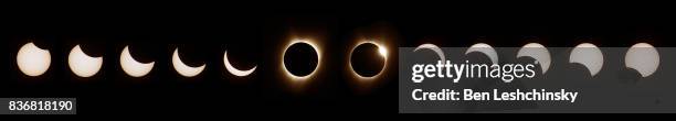 great solar eclipse viewed from corvallis, oregon - eclipse imagens e fotografias de stock