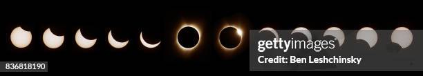 great solar eclipse viewed from corvallis, oregon - eclipse total - fotografias e filmes do acervo