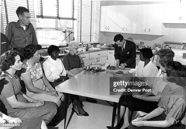 Patients attending the school, which also helps them cook on budgets when they return home, include clockwise from Wolfe, Addie Norris, Bonnie...