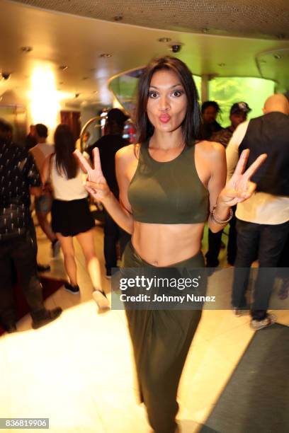 Recording artist/ model Ashley Martinez backstage after her performance on August 21, 2017 in New York City.