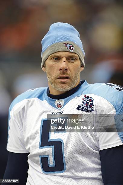 Closeup of Tennessee Titans QB Kerry Collins during game vs Chicago Bears. Chicago, IL 11/9/2008 CREDIT: David E. Klutho