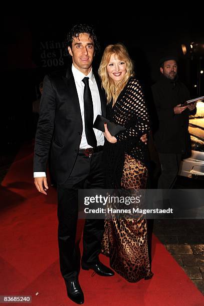 Luca Toni and Marta Cecchetto arrives for the 2008 GQ Men of the Year Award at the Congress Hall on November 13, 2008 in Munich, Germany.