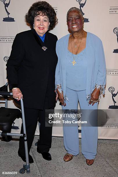 Jane Withers and Linda Hopkins pose for a picture at the premiere of 'Mitzi Gaynor: Razzle Dazzle! The Special Years' at the Leonard H. Goldenson...