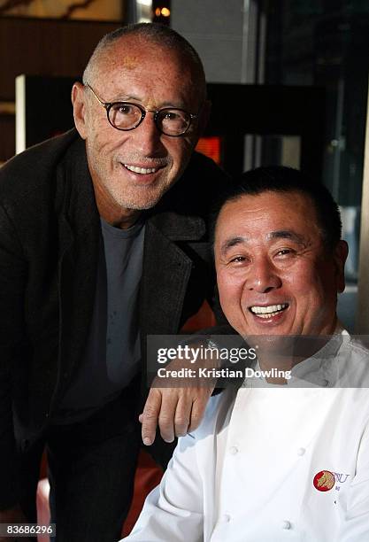 Chef Nobu Matsuhisa and Producer Meir Teper pose as the previous co-owners during the official launch of 'Friday Night Apertivo' at the Nobu, Crown...