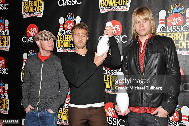 Rock group Lifehouse arrives at the VH1 Classic Rock Autism Celebrity Bowl Off charity event, held at the Lucky Strikes Lanes bowling alley on...