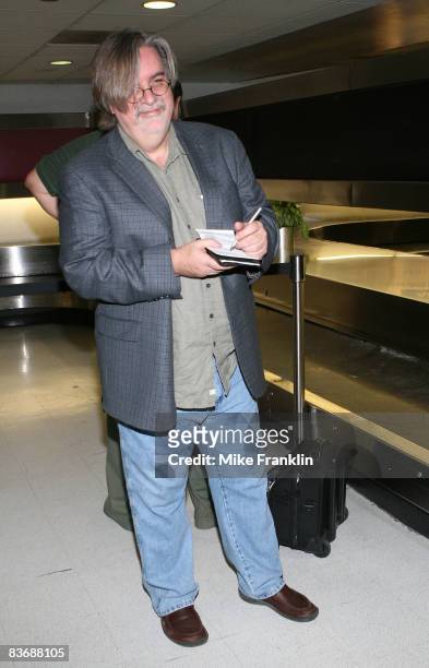 Matt Groening, creator of the television show 'The Simpsons', arrives at Miami International Airport on November 13, 2008 in Miami, Florida.