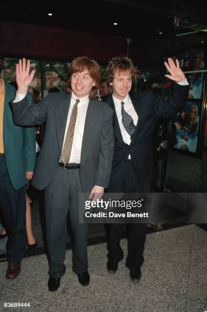 Mike Myers and Dana Carvey, stars of the movie, at the London premiere of 'Wayne's World', 21st May 1992.