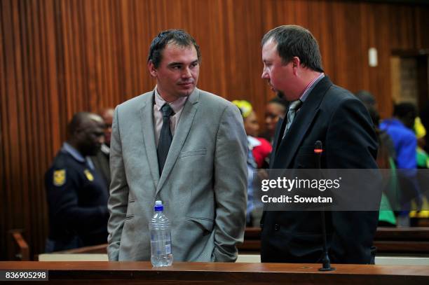 Theo Jackson and Willem Oosthuizen during their appearance at the at the High Court sitting at Middelburg Magistrates Court for charges of assault...