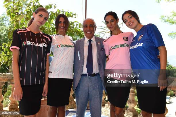 Tommaso Dragotto of Sicily by Car poses during the presentation of Sicily by Car as new main sponsor of US Citta' di Palermo at Villa Niscemi on...