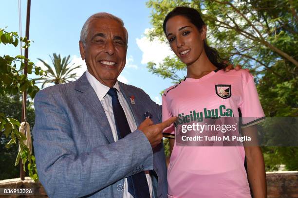 Tommaso Dragotto of Sicily by Car poses during the presentation of Sicily by Car as new main sponsor of US Citta' di Palermo at Villa Niscemi on...