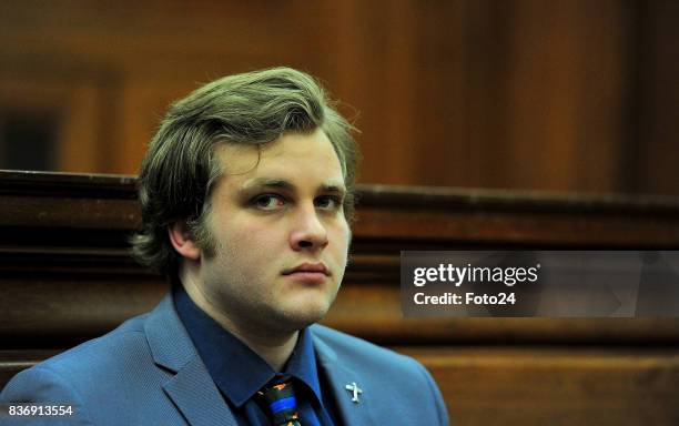 Henri van Breda seen in court on August 21, 2017 in Cape Town South Africa. Van Bredas funds for the court case is running out fast as the state...