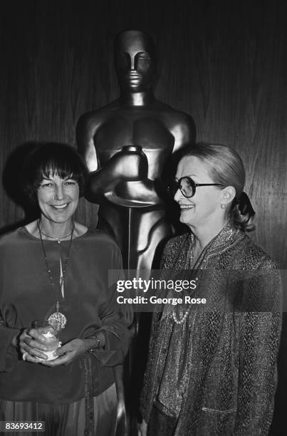 Academy of Motion Picture Arts and Sciences President Fay Kanin , and actress Nina Foch, honor director George Cukor at a 1983 Beverly Hills,...