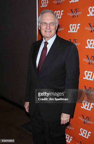 Actor Alan Alda attends the New York screening of "Nothing But The Truth" at Cinema 2 on November 13, 2008 in New York City.
