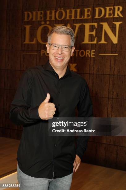 The investor Frank Thelen poses during the photo call for the fourth season of the TV show 'Die Hoehle der Loewen' on August 22, 2017 in Cologne,...