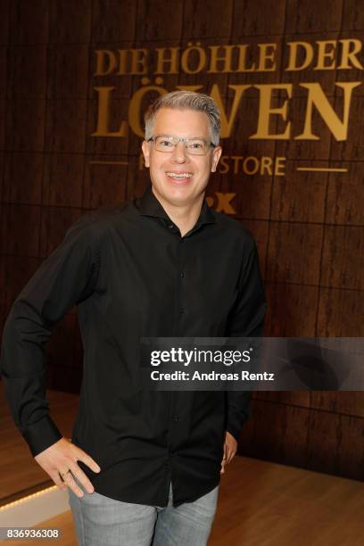 The investor Frank Thelen poses during the photo call for the fourth season of the TV show 'Die Hoehle der Loewen' on August 22, 2017 in Cologne,...