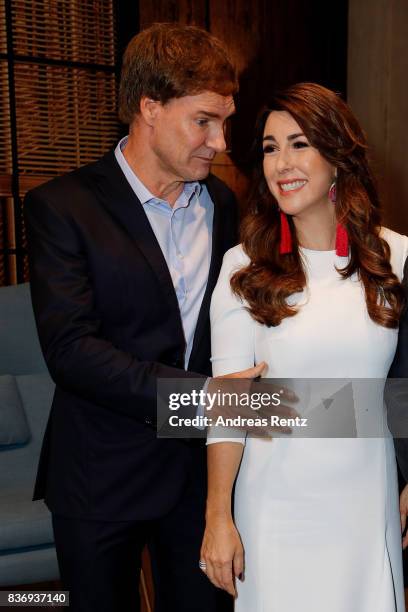 The investors Carsten Maschmeyer and Judith Williams pose during the photo call for the fourth season of the TV show 'Die Hoehle der Loewen' on...