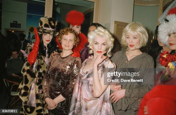 Fashion designer Vivienne Westwood with her muse, fashion model Sara Stockbridge, 3rd October 1991.