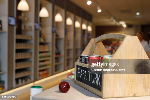 Products are displayed at the temporary 'Die Hoehle der Loewen' pop-up-store on August 22, 2017 in Cologne, Germany.