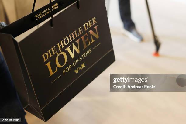 Products are displayed at the temporary 'Die Hoehle der Loewen' pop-up-store on August 22, 2017 in Cologne, Germany.