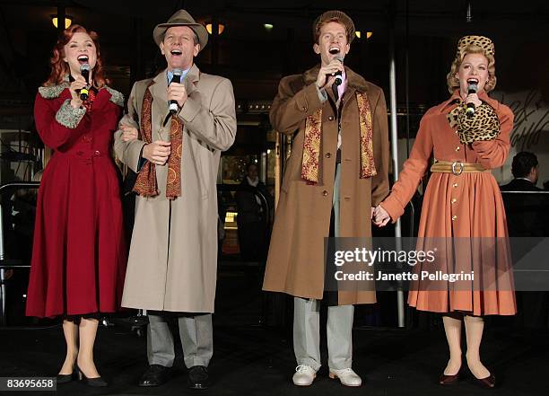 The Broadway Cast of "Irving Berlin's White Christmas", Kristen Beth Williams, Stephen Bogardus, Jeffry Denman and Meredith Patterson attend the 2008...