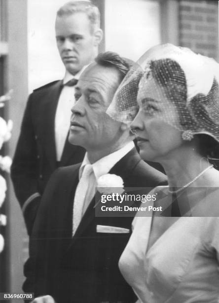 Boyington Takes a Bride Gregory Boyington, Marine air ace of World War II, and Mrs. Delores Tatum Shade of Riverside, Calif., exchange vows in the...