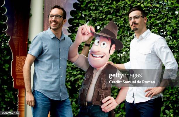 Enrique Gato and David Alonso during 'Tadeo Jones 2. El Secreto Del Rey Midas' Madrid Photocall on August 22, 2017 in Madrid, Spain.