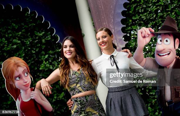 Adriana Ugarte and Michelle Jenner during 'Tadeo Jones 2. El Secreto Del Rey Midas' Madrid Photocall on August 22, 2017 in Madrid, Spain.