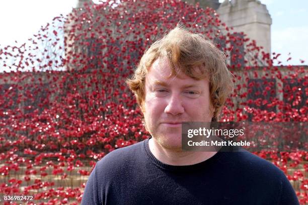 Artist Paul Cummins attending the poppy sculpture 'Wave' opening at the CWGC Naval Memorial, as part of a UK wide tour organised by 14-18 NOW on...