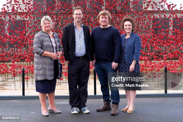 Director General of CWGC Victoria Wallace, Designer Tom Piper, Artist Paul Cummins and Director of 14-18 NOW Jenny Waldman attendi the poppy...