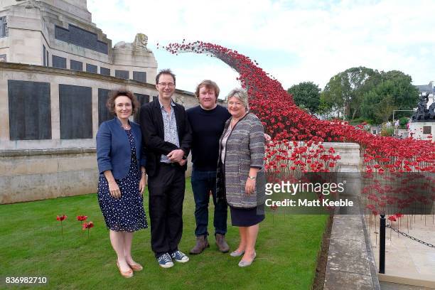 Director of 14-18 NOW Jenny Waldman, Designer Tom Piper, Artist Paul Cummins and Director General of CWGC Victoria Wallace attend the poppy sculpture...