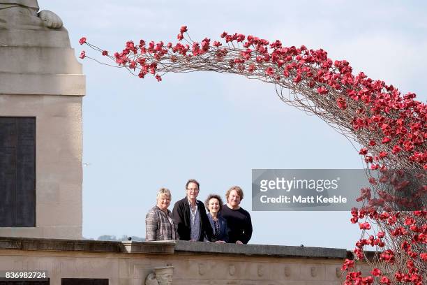 Director General of CWGC Victoria Wallace, Designer Tom Piper, Artist Paul Cummins and Director of 14-18 NOW Jenny Waldman attend the poppy sculpture...